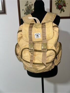 Himalayan Hemp Yellow Canvas Backpack for Men
